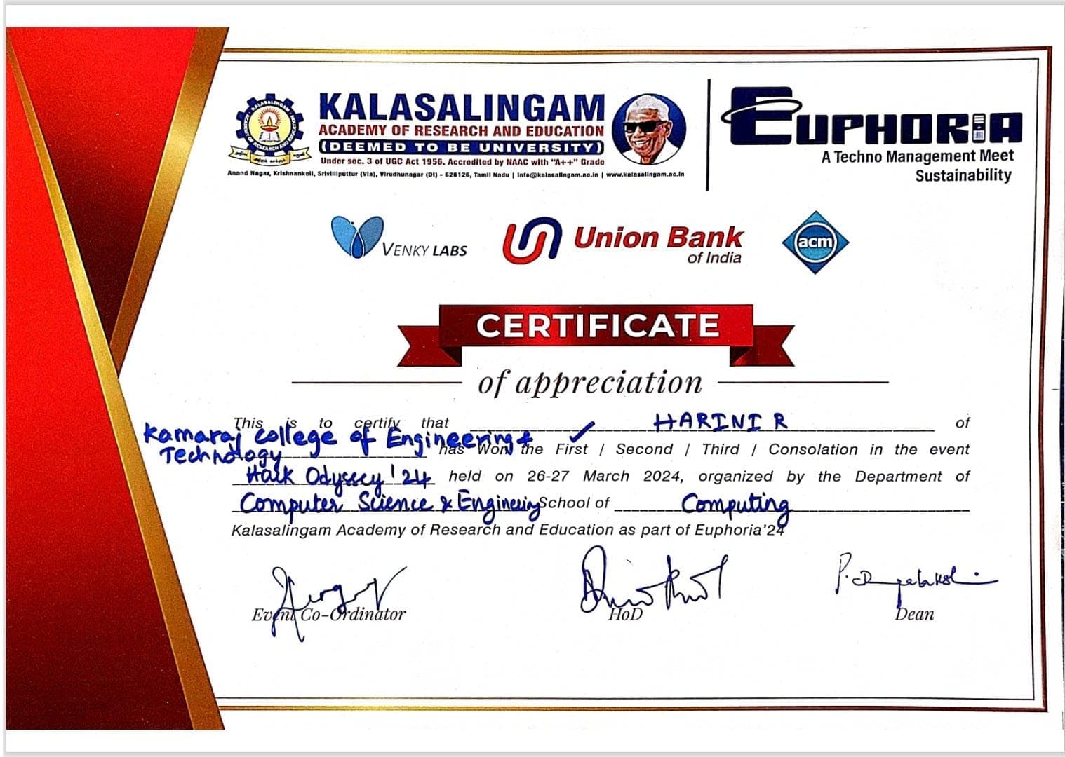 Hack Odyssey 2024 – 1st Prize (₹50K)